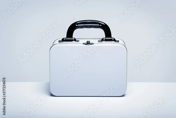 Obraz White tin lunchbox with copy space