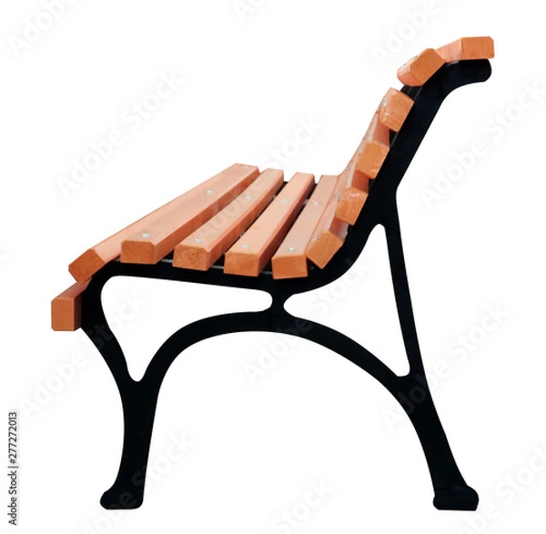 Obraz city bench, side view, isolated on white background, elements for landscape locations.