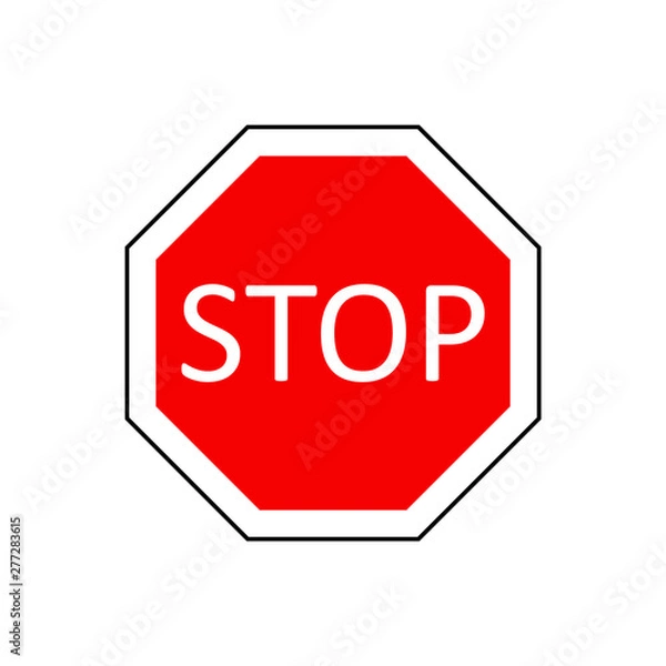 Fototapeta Traffic signs, stop. Vector icon