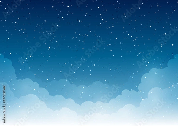 Obraz Nocne gwiaździste niebo z chmurami dla Twojego projektu
