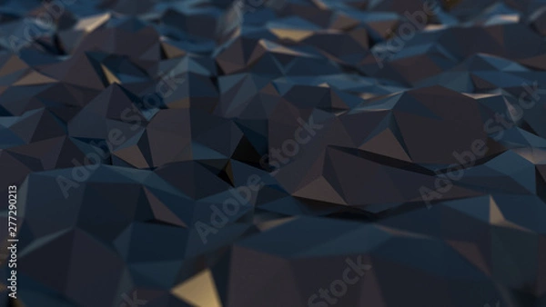 Obraz Abstract background. Low poly span. Triangulated with depth of field and highlights. Daylight. 3d rendering.