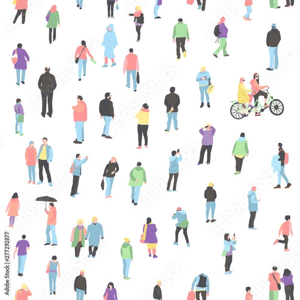 Fototapeta pattern with crowd of People vector