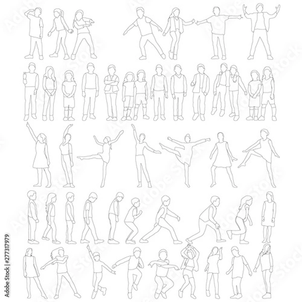 Fototapeta vector isolated set of kids sketches