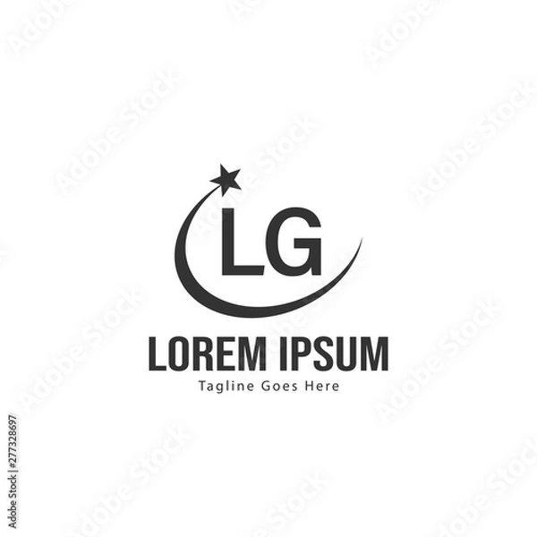 Fototapeta Initial LG logo template with modern frame. Minimalist LG letter logo vector illustration