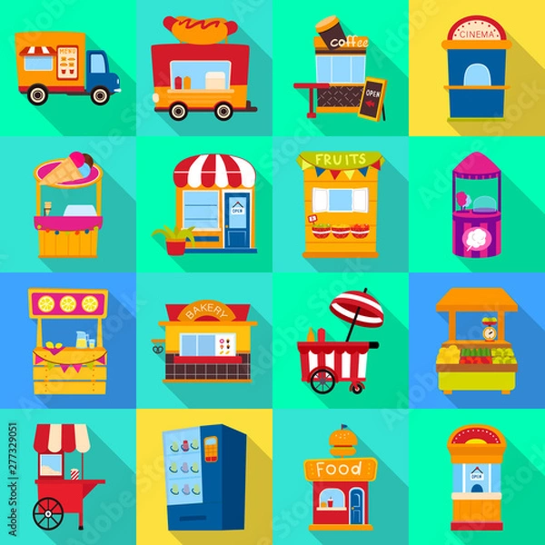 Fototapeta Vector design of amusement and store icon. Collection of amusement and urban stock vector illustration.