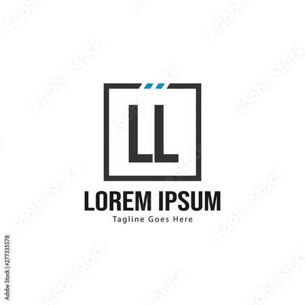 Fototapeta Initial LL logo template with modern frame. Minimalist LL letter logo vector illustration