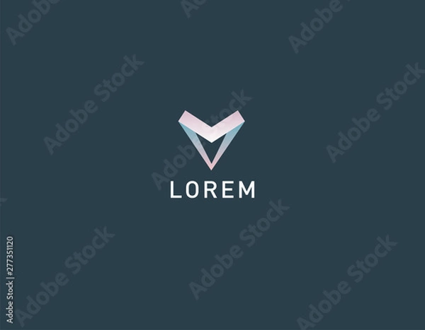 Fototapeta Abstract geometric logo triangle sign 3d for company