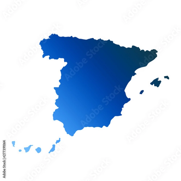 Obraz Spain colorful vector map silhouette
