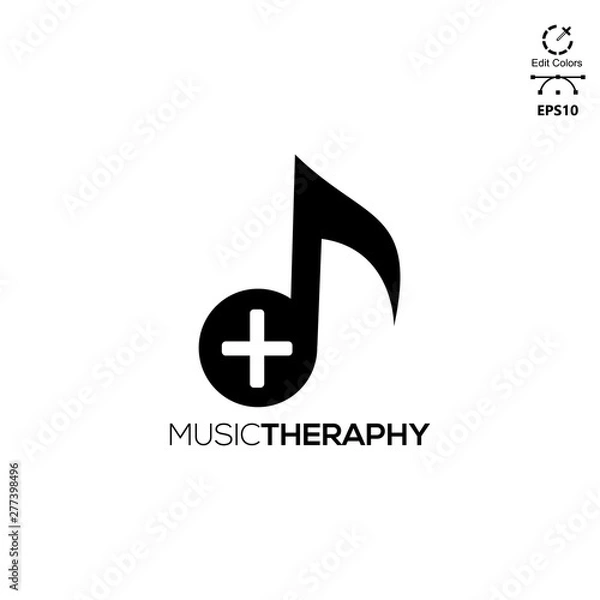Obraz therapy music design logo concept