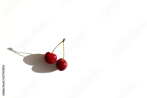 Fototapeta Cherries isolated on white background. Fresh. Nature.