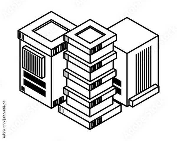 Fototapeta database servers and computing technology in black and white