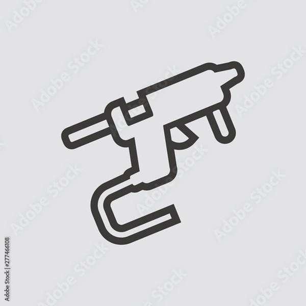Obraz Glue gun icon isolated of flat style. Vector illustration.