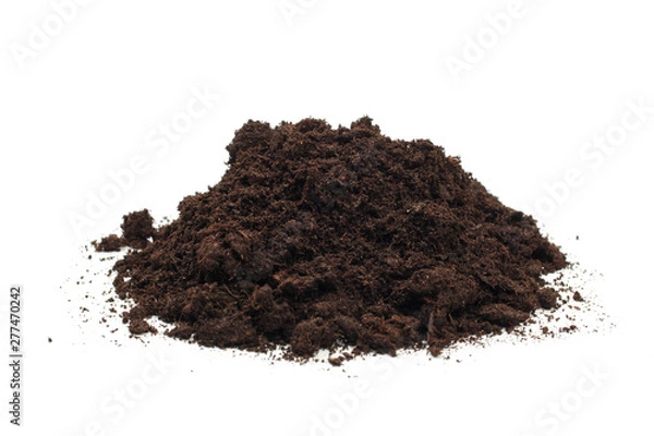 Fototapeta pile of soil isolated on white background - Image .