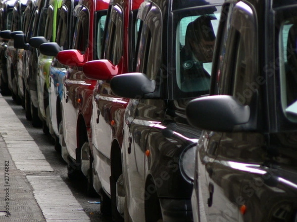 Obraz taxi rank in glasgow street