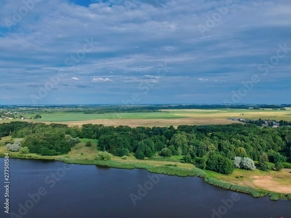 Fototapeta Aerial view of the park in Nesvizh, Minsk region, Belarus