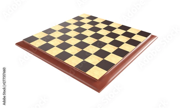 Fototapeta 3D rendering - chessboard on a white background