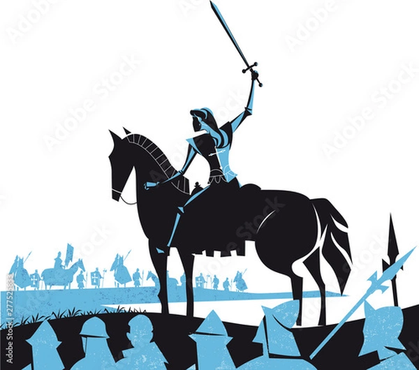 Fototapeta Joan of Arc (Jeanne d'Arc) frech heroine, vector illustration