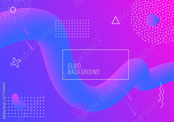 Obraz Vector geometric background with modern fluid shapes. Dynamical abstract gradient flowing forms.