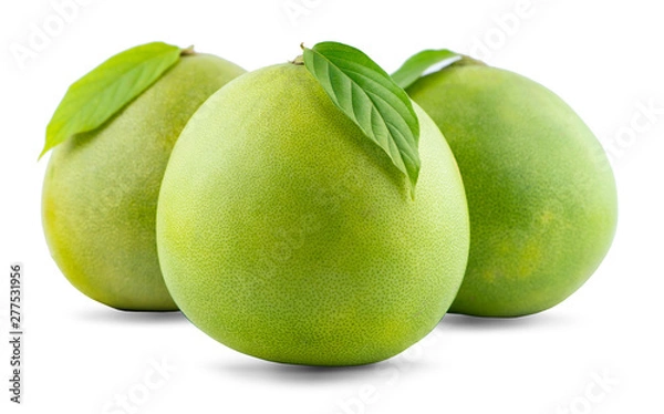 Fototapeta close-up view of Thailand pomelo isolated on white background