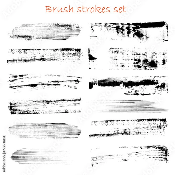 Fototapeta grungy vector brush strokes set