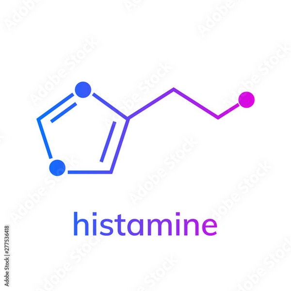 Obraz Histamine chemical formula on white background