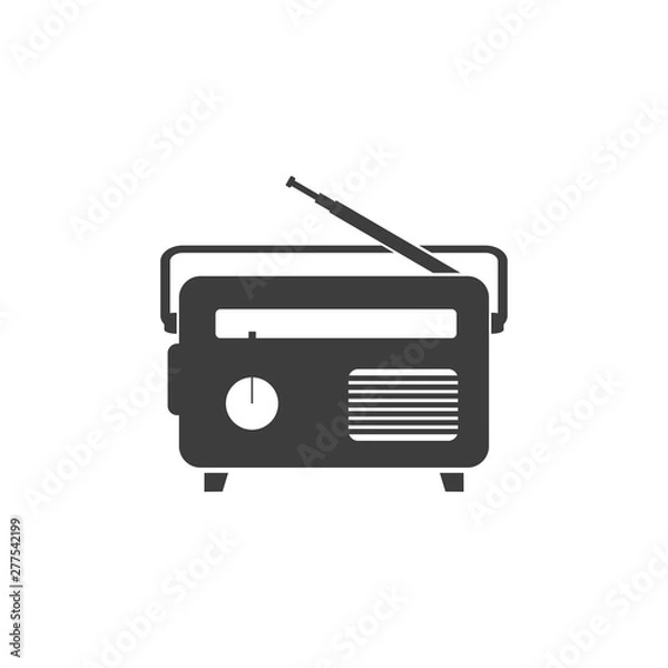 Fototapeta Radio icon template black color editable. Radio symbol vector sign isolated on white background. Simple logo vector illustration for graphic and web design.