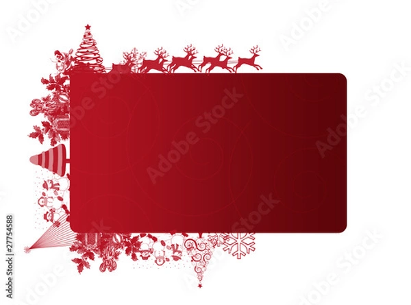 Fototapeta Red Christmas frame with text area