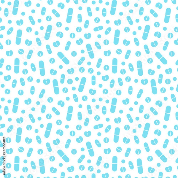 Fototapeta Pills isolated on transparent, seamless background. Easy to edit colors in Illustrator.