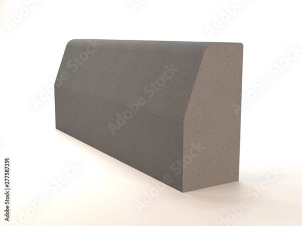 Obraz The image of the sidewalk curb on a white background. Border sale. 3D illustration
