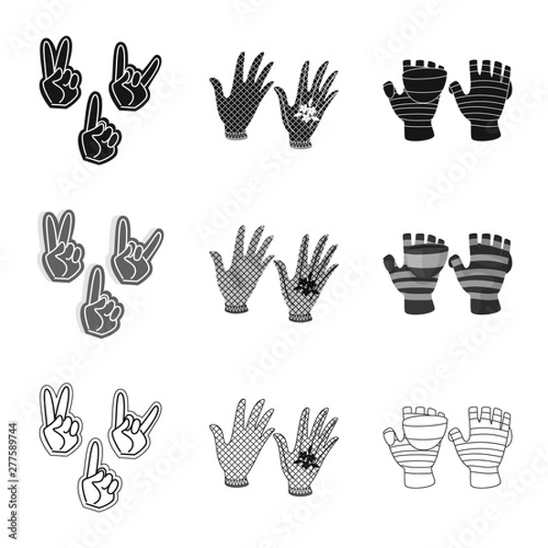 Fototapeta Isolated object of silhouette and safety sign. Set of silhouette and comfort stock symbol for web.