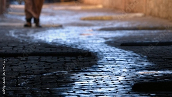 Obraz An empty alley in the city of Marrakech, Morocco.