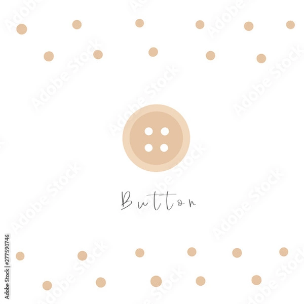 Fototapeta Cute doodle hand drawn button with abstract elements, text space.