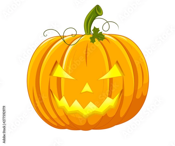 Fototapeta An image of an orange pumpkin for Halloween with a face