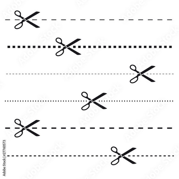 Obraz Ciseaux pointillés