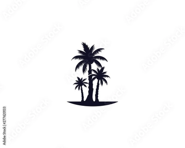 Obraz Palm tree summer logo template vector illustration nature