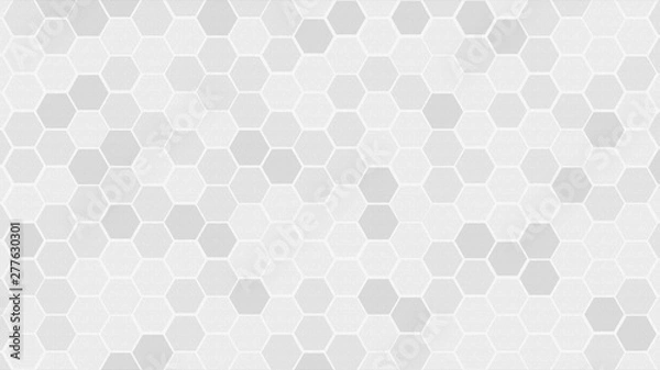Obraz Tekstura betonu z losowym tłem płytki Honeycomb Grid lub teksturą sześciokątnych komórek. w kolorze białym lub szarym lub szarym z różną przestrzenią graniczną.