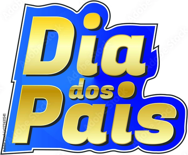 Fototapeta Fathers Day letters and promotion illustration in commemoration of Fathers Day Brazil 