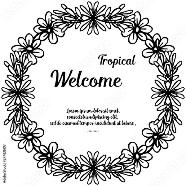 Fototapeta Design elegant for concept welcome tropical, various blossom flower. Vector