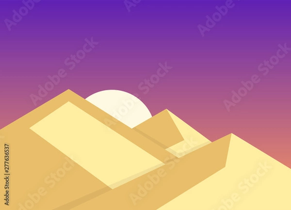 Fototapeta Desert landscape. Vector background.