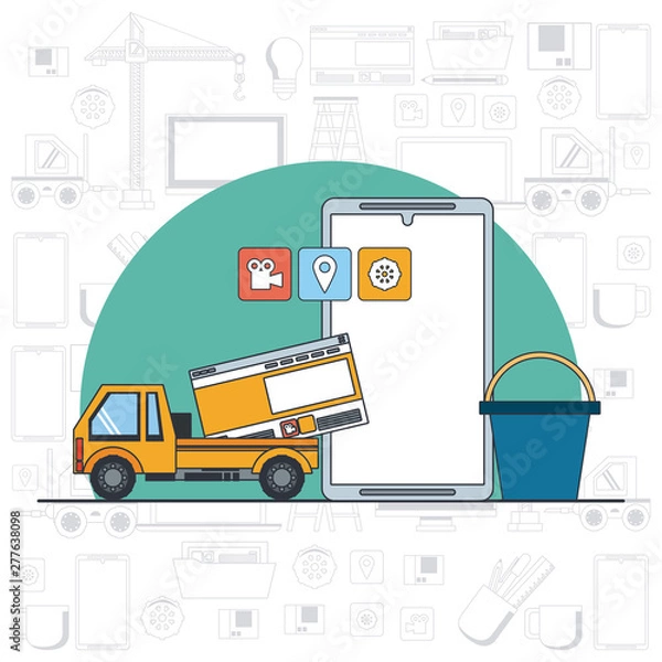 Fototapeta technology device maintenance support cartoon