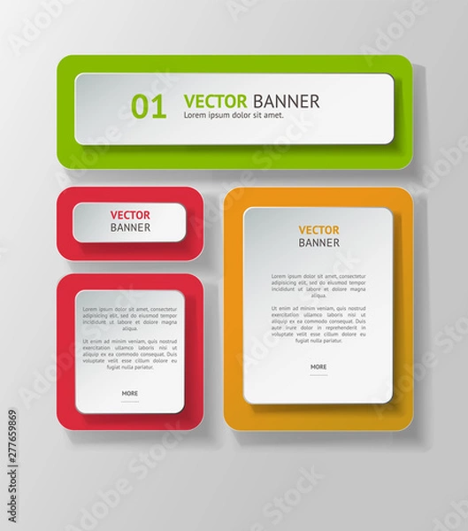 Obraz Vector infographic origami banners set.