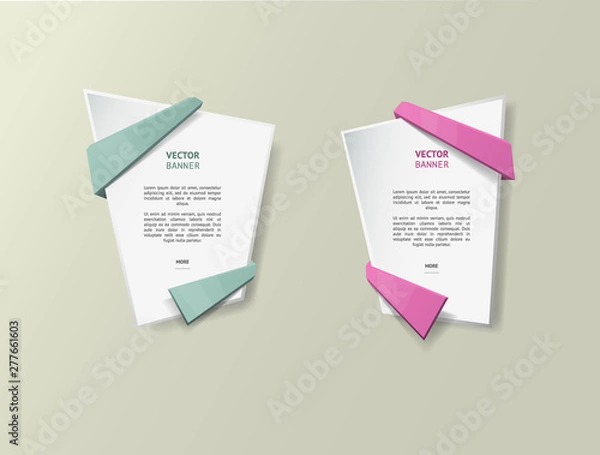 Obraz Vector infographic origami banners set.