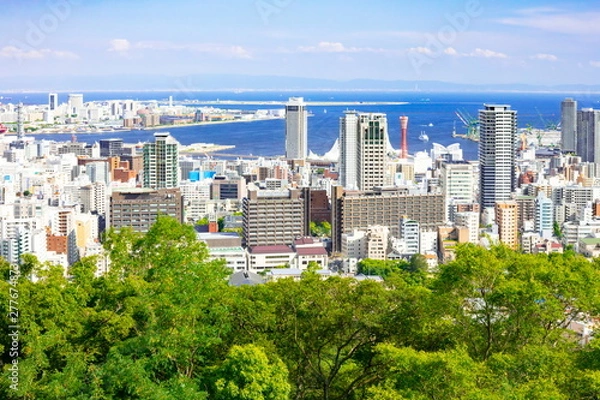 Fototapeta 諏訪山公園ビーナスブリッジから眺める神戸の街