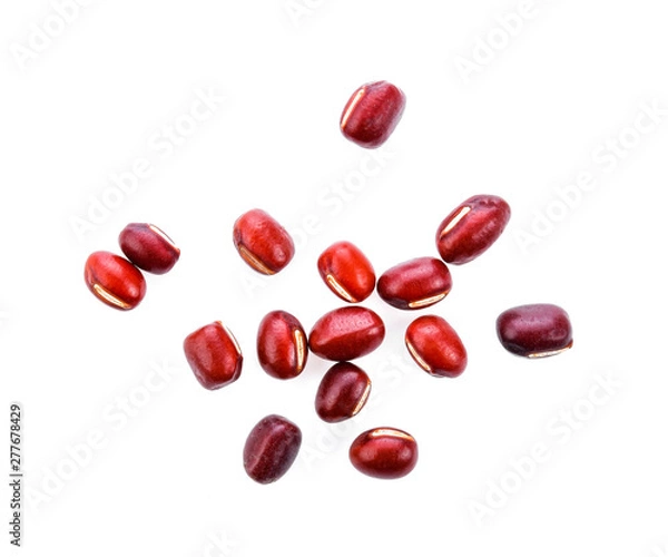 Obraz Red bean seeds on white background
