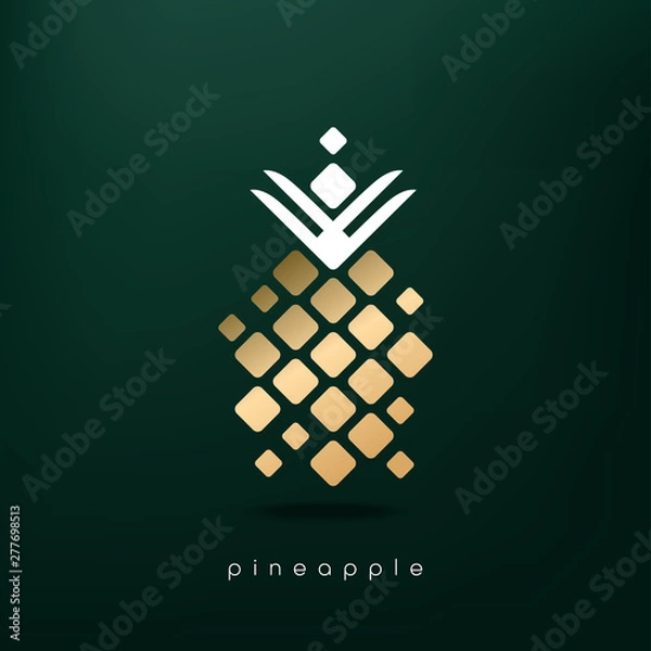 Obraz Abstract pineapple logo design. Vector illustration.