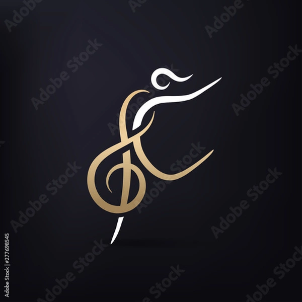 Obraz Artistic dance logo design. Vector image.
