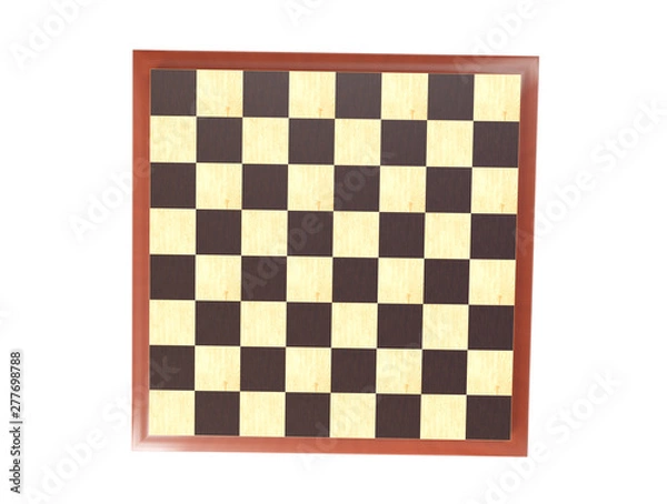 Fototapeta 3D rendering - chessboard on a white background