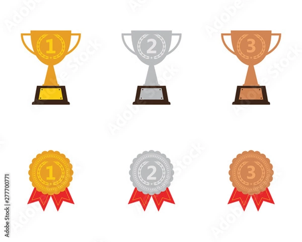 Obraz Trophy cup vector icon winner