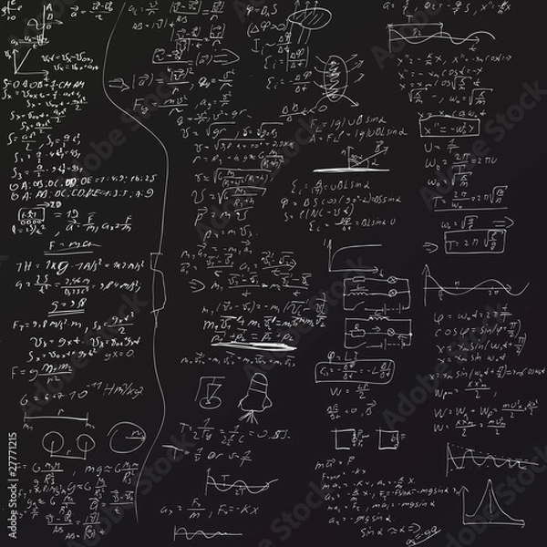 Obraz The vector background with physical formulas