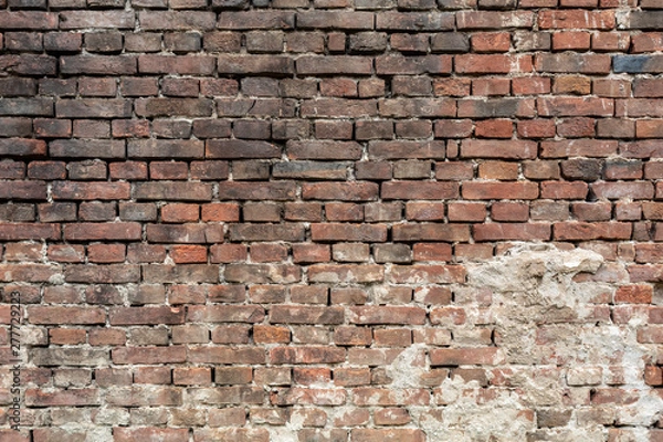 Fototapeta Old Weathered Red Bricks Wall Texture Useful For Background and Overlay